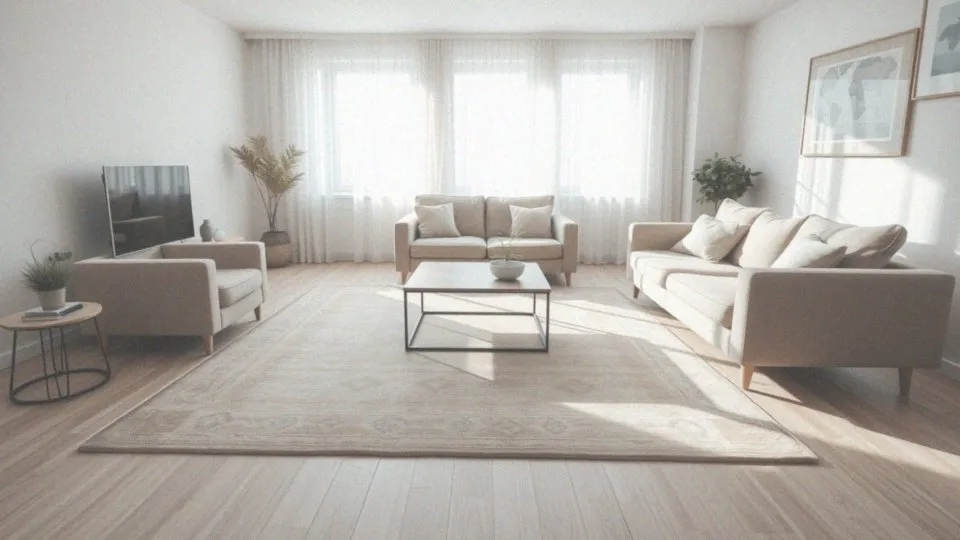 Jakie są zasady dotyczące rozmieszczenia dywanu w salonie?