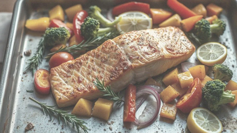 Jak przyprawić pieczonego łososia z warzywami?
